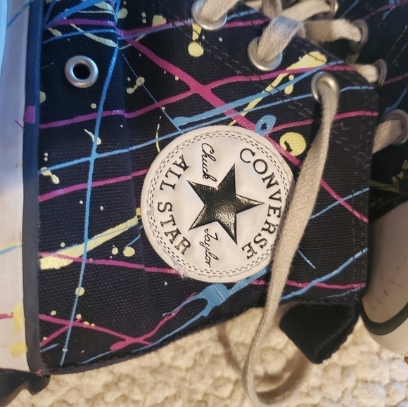 Converse Run Star Hike Hi Paint Splatter Sz. 6 Sneakers Chuck Taylor - Picture 6 of 8
